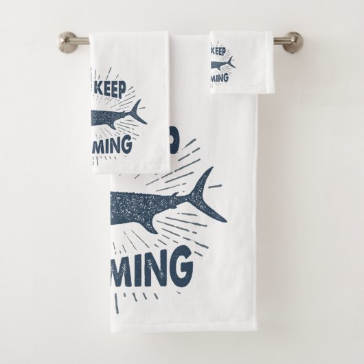 nautische haai gewoon blijven zwemmen bad handdoek (Insitu)