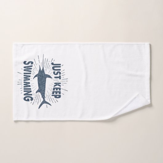 nautische haai gewoon blijven zwemmen bad handdoek (Handdoek)