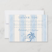 Nautische Hand Getrokken Palm Tree Wedding Bedankkaart (Voorkant)
