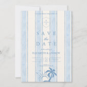Nautische Hand Getrokken Palm Tree Wedding Save The Date (Voorkant)
