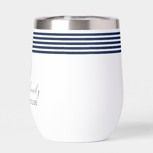 Nautische handgeschreven familie strand huis (Achterkant)