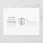 Nautische Hart Rope Anker Kustanker Save the Date Aankondigingskaart (Achterkant)