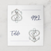 Nautische Hart Touw Anker Bruiloft Tafel Zitplaats Plaatskaartje (Buitenkant ongevouwen)