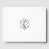 Nautische hart touw anker kustbruiloft gastenboek (Achterkant)