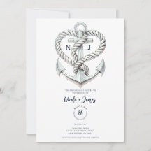 Nautische hart touw anker kustbruiloft