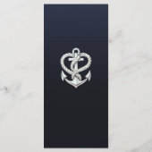 Nautische Hart Touw Anker Kustbruiloft Menu (Achterkant)