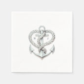 Nautische hart touw anker kustbruiloft servet (Voorkant)