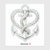Nautische hart touw anker kustbruiloft sticker (Vel)