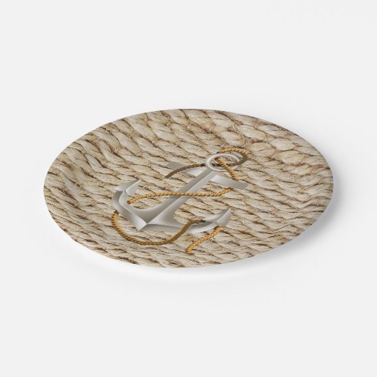 Nautische helling en anker papieren bordje (Gekanteld)