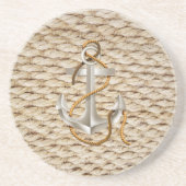 Nautische helling en anker zandsteen onderzetter (Voorkant)