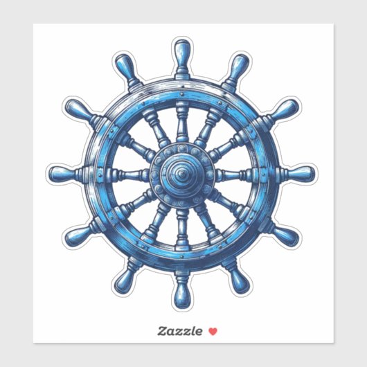 Nautische helm / wiel op maat gesneden vinyl Stick Sticker (Vel)