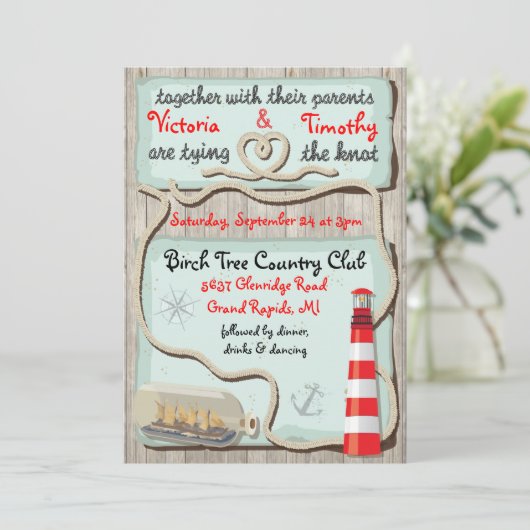 Nautische "het binden van de knoop" Bruiloftsuitno Kaart (Staand voorkant)