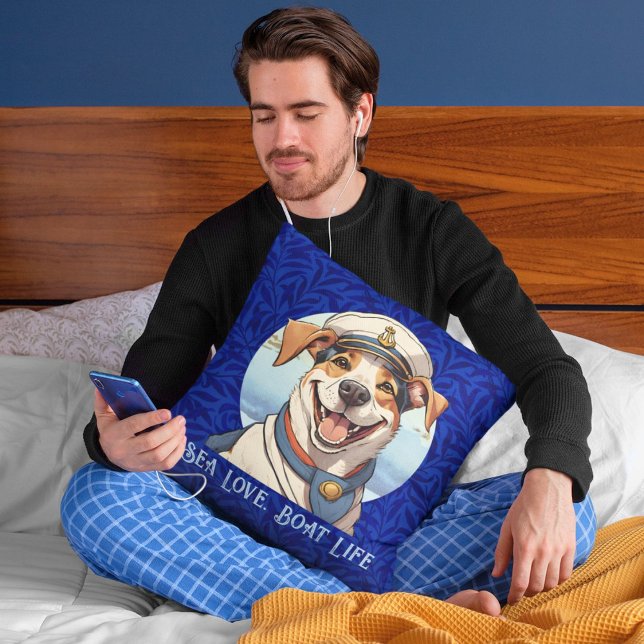 Nautische Hond Gifts voor Booteigenaren Zeilers Bo Kussen (Nautical Dog Gifts for Boat Owners Sailors Boater)