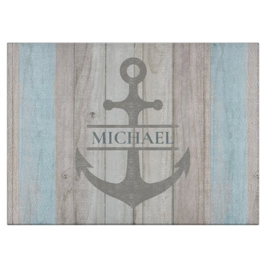 Nautische Houten Boot Anker Naam Snijplank (Voorkant)