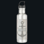 Nautische Houten Boot Anker Strand Cruise Naam Waterfles<br><div class="desc">Dit moderne ontwerp is voorzien van houten vloerplanken met een anker en uw persoonlijke naam. Personaliseer door de tekst in het tekstvak te bewerken. #marine #nautical #anchor #kitchen #drinkware #waterbottles #boat #lake #lakehouse #boatlover #gift #gifts #giftsforhim #giftsforher #personalized #personalizedgifts</div>