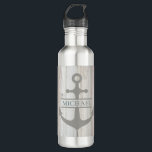 Nautische Houten Boot Anker Strand Cruise Naam Waterfles<br><div class="desc">Dit moderne ontwerp is voorzien van houten vloerplanken met een anker en uw persoonlijke naam. Personaliseer door de tekst in het tekstvak te bewerken. #marine #nautical #anchor #kitchen #drinkware #waterbottles #boat #lake #lakehouse #boatlover #gift #gifts #giftsforhim #giftsforher #personalized #personalizedgifts</div>