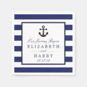  nautische houtskool anker bruiloft servet (Voorkant)