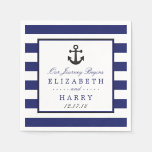 nautische houtskool anker bruiloft servet