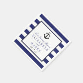  nautische houtskool anker bruiloft servet (Hoek)