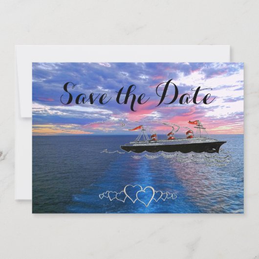 nautische huwelijkscruise | Bewaar de datum Ocean Save The Date (Voorkant)