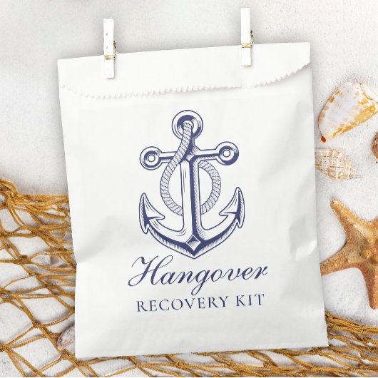 Nautische Huwelijkshangover Kit Navy Blue Anchor Bedankzakje
