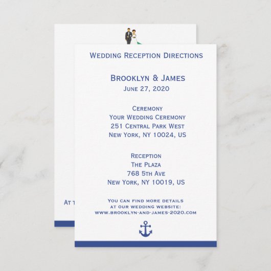 Nautische Huwelijkskaarten En Routebeschrijvingen Informatiekaartje (Voorkant / Achterkant)