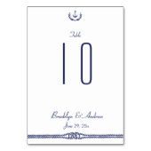 Nautische huwelijkstafel nummers met ankers kaart (Voorkant)