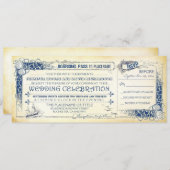 Nautische huwelijksuitnodiging Boarding Pass Ticke Kaart (Voorkant / Achterkant)