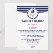Nautische huwelijksuitnodiging - De knoop doorhakk Kaart (Voorkant / Achterkant)