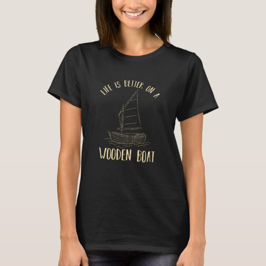 Nautische illustratie van een boot t-shirt (Voorkant)