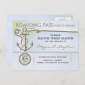 Nautische instapkaart Sla het datumticket op Aankondigingskaart (Voorkant / Achterkant)