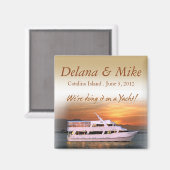 Nautische jacht bestemming bruiloft gunst aandenke magneet (Voorkant / Achterkant)