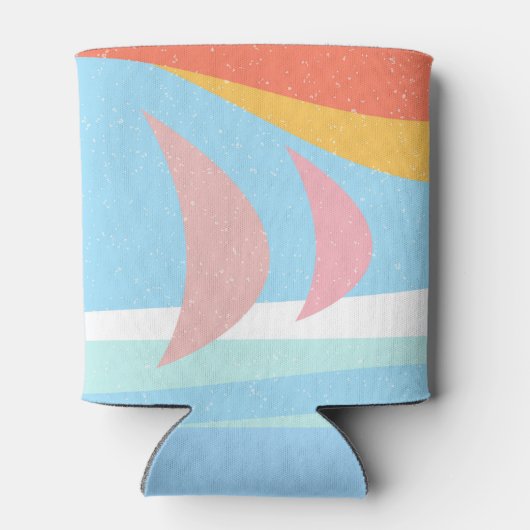 Nautische jachten bij Zee Moderne grafische afdruk Blikjeskoeler (Achterkant)