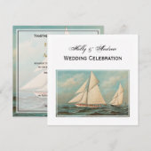 Nautische  jachten racen #1 bruiloft kaart (Voorkant / Achterkant)