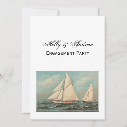 Nautische  Jachten Racing #1 Verlovingsfeest Kaart (Voorkant)
