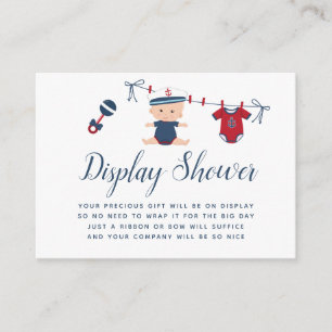 Nautische Jongen Baby Shower Weergave Douche Informatiekaartje