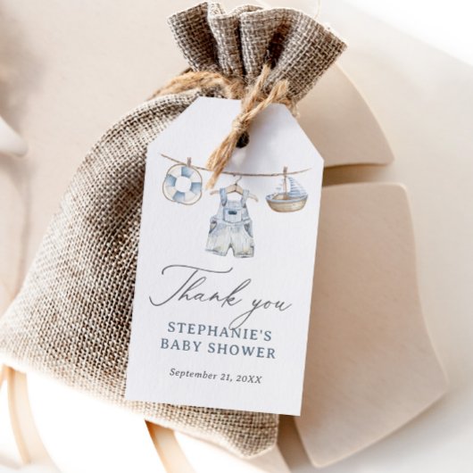 Nautische Jongens Babyborrel Cadeaulabel