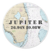 Nautische Jupiter, Florida Latitude Longitude Char Keramische Knop (Voorkant)