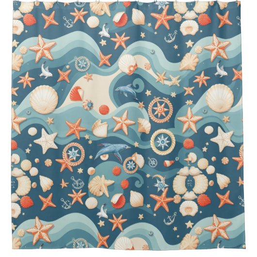  Nautische Kaart Douchegordijn (Voorkant)