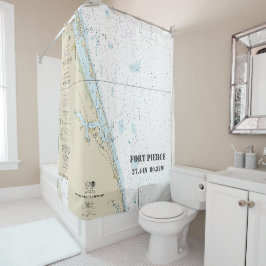 Nautische kaart Fort Pierce FL Lengtegraad Douchegordijn