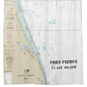 Nautische kaart Fort Pierce FL Lengtegraad Douchegordijn (Voorkant)