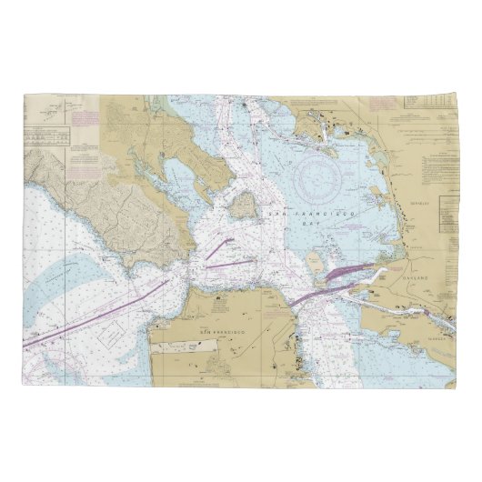 Nautische kaart Latitude Longitude San Francisco Kussensloop (Achterkant)