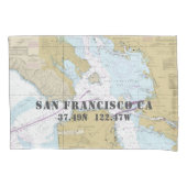 Nautische kaart Latitude Longitude San Francisco Kussensloop (Voorkant)