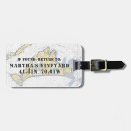 nautische kaart Martha's Vineyard Bagagelabel