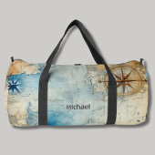 nautische kaart met Compass Monogram Plunjezak