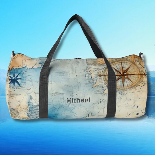  nautische kaart met Compass Monogram Plunjezak