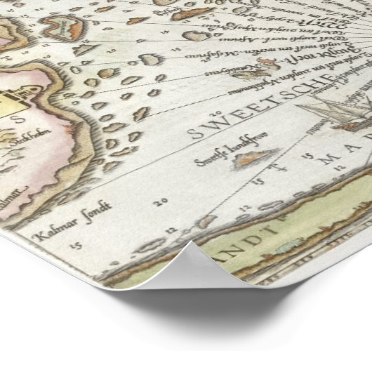 Nautische kaart poster (Hoek)