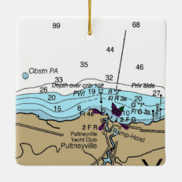 Nautische kaart Pultneyville NY Keramisch Ornament