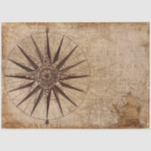 Nautische Kaart Sailboot Compass Decoupage Achterg Tissuepapier (Voorkant)