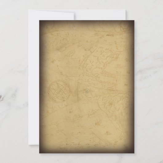 Nautische  Kaart Scheepillustratie Huwelijk (Achterkant)